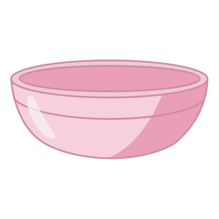 Large Pink Kitchen Plate. Vector Illustration of Kitchen Utensils.のイラスト素材