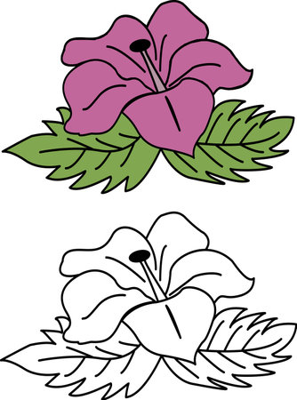 Coloring book for kids beautiful flowerのイラスト素材