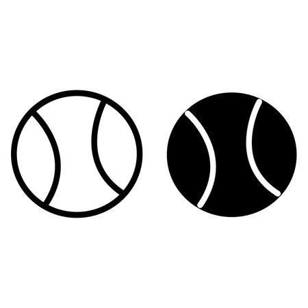 Tennis ball icons. Black and White Illustration of Tennis Balls. Sports Logoのイラスト素材