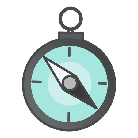 Cartoon Hiking Compass. Vector Illustration Navigation Device for Campingのイラスト素材
