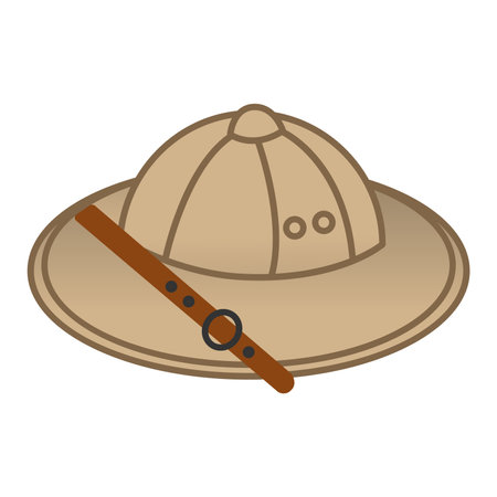 Camping hat. Vector Illustration African Safari Hat for Hikingのイラスト素材