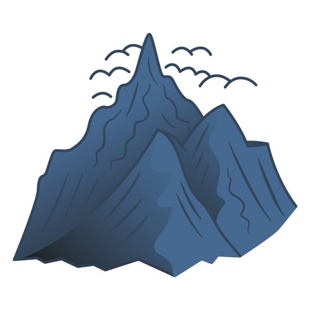 Vector Mountains in Cartoon Style. The concept of active recreation, travel, and tourismのイラスト素材