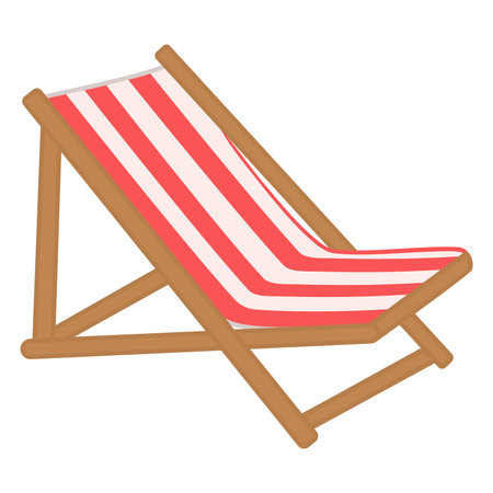Cartoon Beach Chair. Beach Chair Vector Illustration on a White Backgroundのイラスト素材
