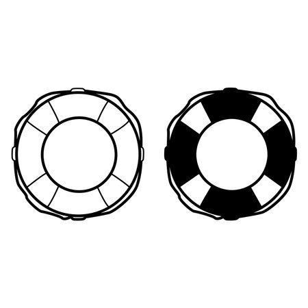Lifebuoy icons. Maritime Water Safety. Vector illustration. Leisure and Tourismのイラスト素材