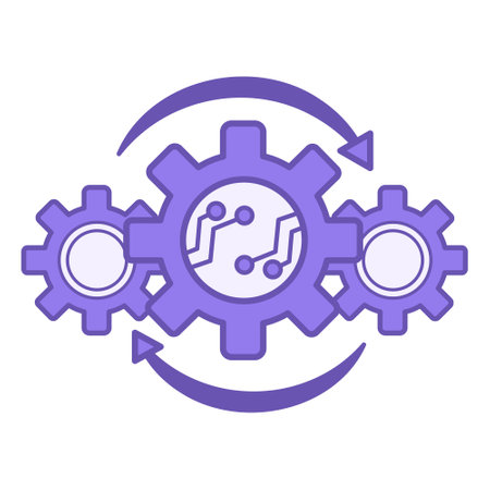 Automation Color Icon. Electronic Control. Workflow Vector Icon. Technology Conceptのイラスト素材