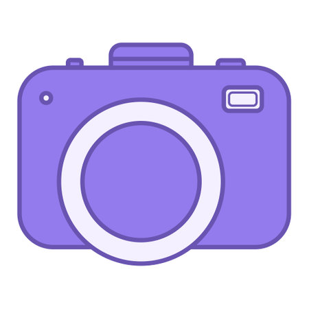 Colored Camera Icon. Digital Camera Vector Icon. Travel and Vacation Conceptのイラスト素材
