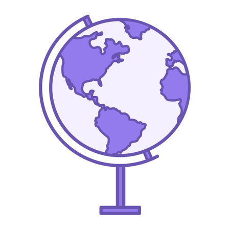 Globe Color Icon. Earth Globe Vector Icon. Travel and Vacation Conceptのイラスト素材