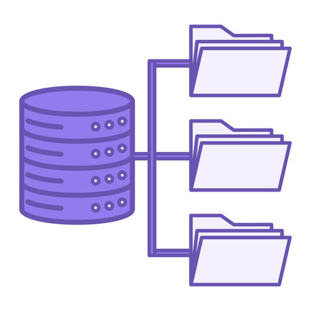 Colored Structure Icon. Vector Icon of Database and File Folders. Data Organization Diagram. Data...