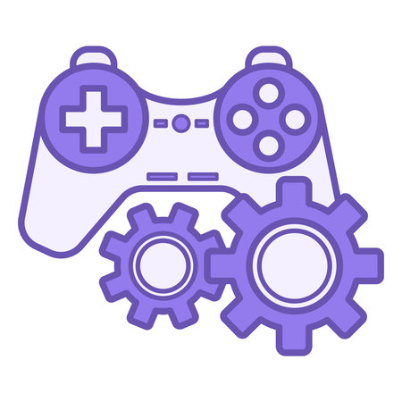 Gamification Color Icon. Vector Icon of Game Joystick and Gears. Interactive Fun Education. Workshop...