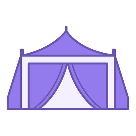 Colored Tent Icon. Vector Camping Tent Icon. Recreation and Tourism Conceptのイラスト素材