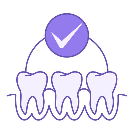 Colored Teeth Icon. Vector Icon of Teeth Standing in a Row. Dental Care. Medicine and Dentistry Conceptのイラスト素材