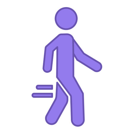 Walk Colored Icon. Walking Man Vector Icon. Pedestrian pictogram. For Maps, Signs, Diagrams, City Oriented Navigation Applications, and Infographicsのイラスト素材