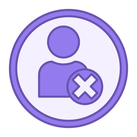 Colored Delete User Icon. Vector Icon. Profile and Account Blocking. Social Media Concept