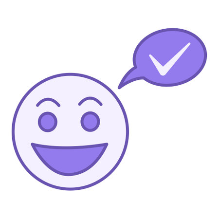 Colored Positive Mindset Icon. Vector Icon of Smiling Human Face. Mental Health. Psychology. Positive Thinking Conceptのイラスト素材