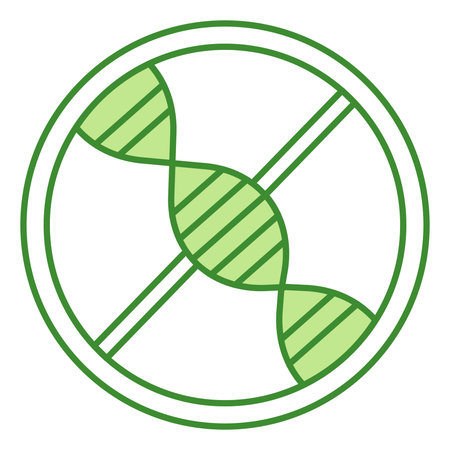 Non GMO Green Icon. Vector Icon. Only Eco Natural Organic Product. Not a Genetically Modified Product. Natural Healthy Food and Organic Cosmetics. Tag, Emblem, Sticker, Label, Packaging Stampのイラスト素材