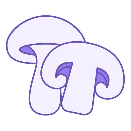 Mushroom Colored Icon. Vector Icon of Whole Mushroom and Half. Organic Vegetarian Food, Healthy Eating. Vegetables Conceptのイラスト素材