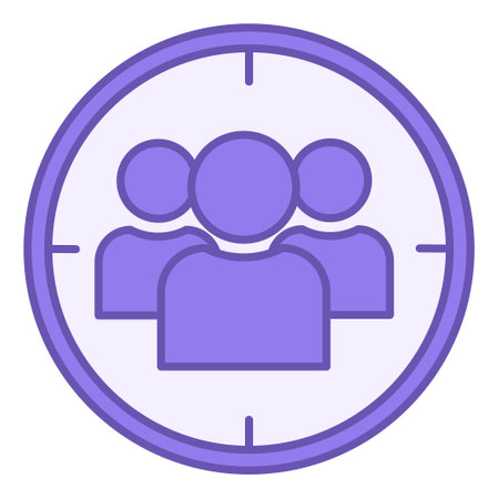 Audience Colored Icon. Vector Icon. Human Resources, Target Market, Focus Group, Public Relations. Blogger and Social Networks Conceptのイラスト素材