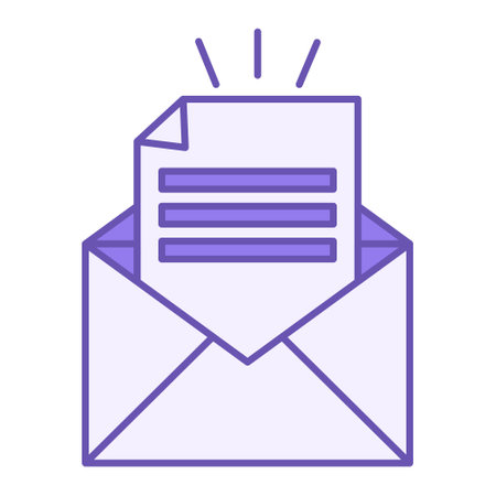 Newsletter Color Icon. Vector Icon of Envelope with Letter. Email Message. Blogger and Social Networks Conceptのイラスト素材