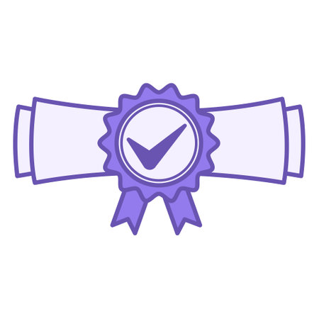 Colored Diploma Icon. Vector Icon of University, College, or School Graduate Diploma. Education Conceptのイラスト素材