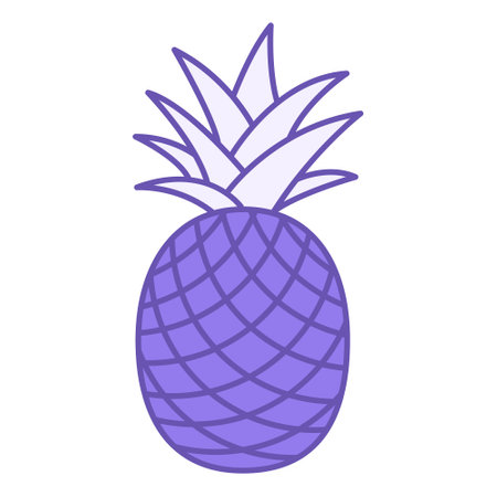 Colored Pineapple Icon. Vector Icon Of Tropical Plant. Natural And Organic Food. Sweet Dessert. Fruit Conceptのイラスト素材