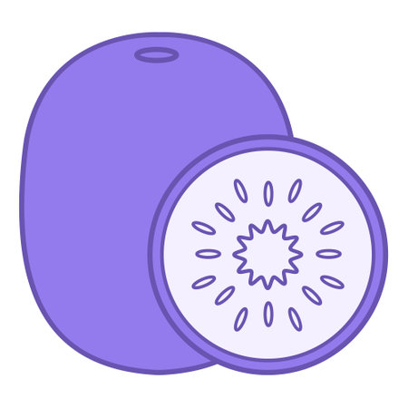 Colored Kiwi Icon. Vector Icon. Natural and Organic Food. Sweet Dessert. Fruit Conceptのイラスト素材