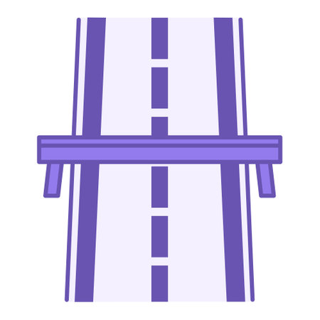 Colored Icon Highway. Vector Icon. Bridge over Road. Wide High-Speed ââRoad with Hard Surfaceのイラスト素材