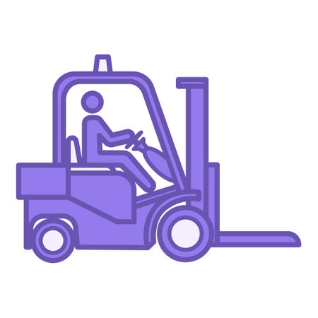 Forklift Color Icon. Vector Icon. Warehouse Transport for Moving Cargo. Multifunctional Self-Propelled Equipmentのイラスト素材