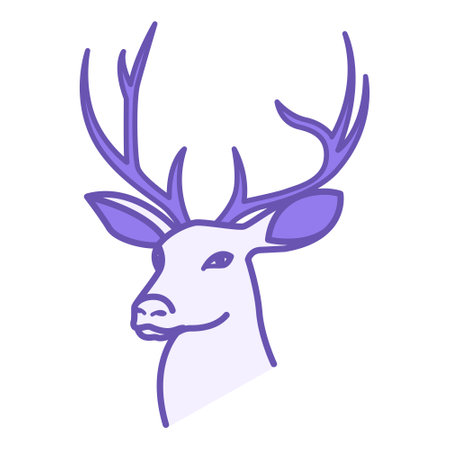 Colored Reindeer Icon. Vector Icon. Wild Animal. Christmas and Holiday Conceptのイラスト素材