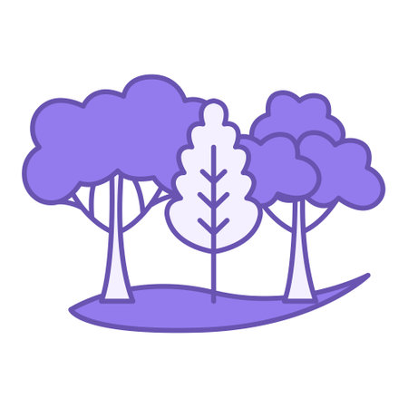 Colored Icon Forest. Vector Icon. Trees, Nature. Adventure and Tourism Conceptのイラスト素材