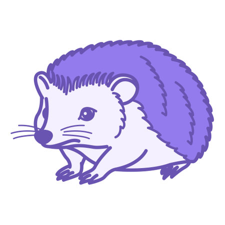 Colorful Hedgehog Icon. Vector Illustration. Forest Mammal. Cute Hedgehog with Needles. Animal Conceptのイラスト素材
