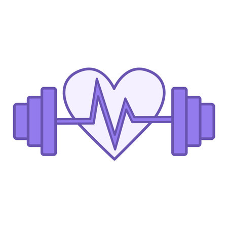 Gym Color Icon. Vector Illustration. Pulsating Heart and Barbell. Workout, Fitness. Sports Conceptのイラスト素材