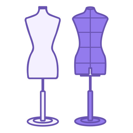 Colored Mannequin Icons. Vector Illustration. Artificial Model for Displaying Clothes in a Store. Fashion Conceptのイラスト素材
