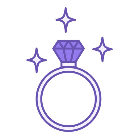 Colored Jewellery Icon. Vector Illustration. Diamond Ring. Accessory, Decoration Item. Fashion Conceptのイラスト素材