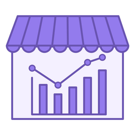 Colored Stock Market Icon. Vector Illustration. Security Market. Selling and Buying Stocks on Stock Exchangesのイラスト素材
