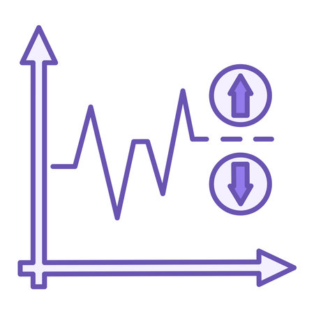 Colored Volatility Icon. Vector Illustration. Stock or Securities Price Volatility. Graph, Statistical Financial Indicator. Stock Market Conceptのイラスト素材