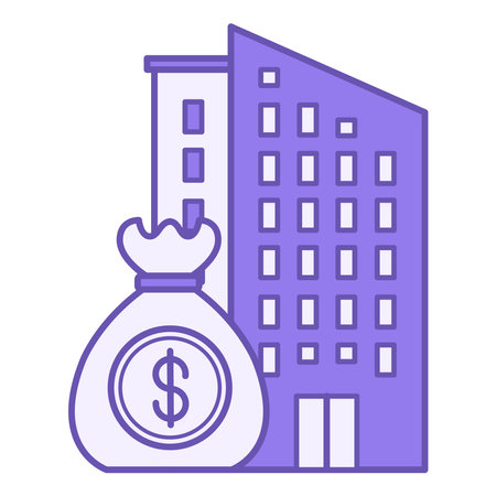 Company Color Icon. Vector Illustration. Trading Enterprise, Firm. Business Company. Stock Market Conceptのイラスト素材