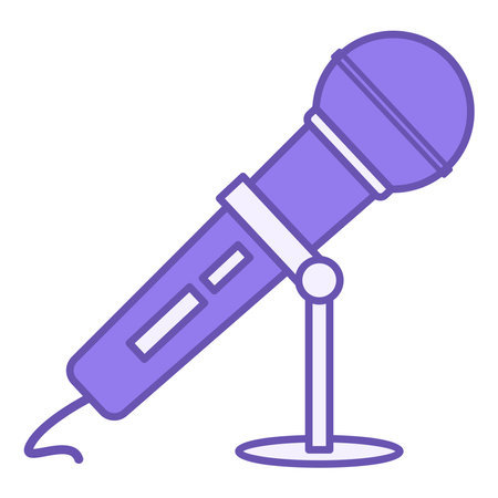 Colored Microphone Icon. Vector Icon. Electroacoustic Device. Sound Amplification Accessory. Brazilian Carnival Conceptのイラスト素材