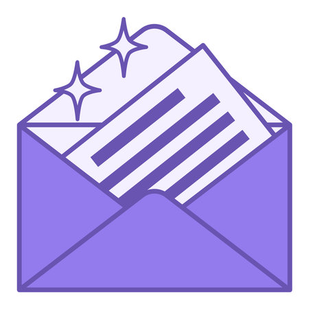 Colored Invitation Icon. Vector Icon. Open Envelope with Invitation Letter to Celebration. Brazilian Carnival Conceptのイラスト素材