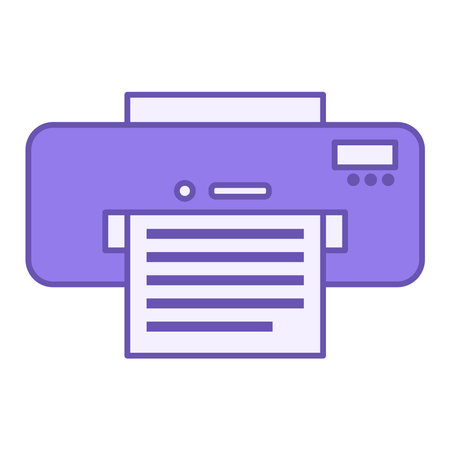 Colored Printer Icon. Vector Illustration. Device for Printing Documents from a Computer or Laptop. Gadget, Technology. Device Concept&#xD;&#xA;のイラスト素材