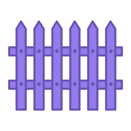 Colored Fence Icon. Vector Illustration. Wooden Fence for Delimiting Territory, Security from Prying Eyes. Concept Protectionのイラスト素材
