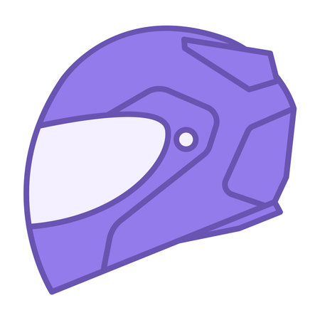 Colored Helmet Icon. Vector Illustration. Motorcycle Helmet. Equipment for Head Protection from Impact. Concept Safety and Protectionのイラスト素材