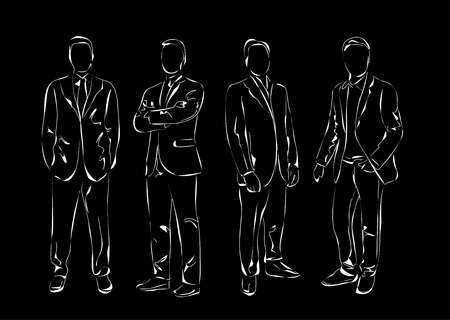Sketch. Hand drawn mans show street fashionのイラスト素材