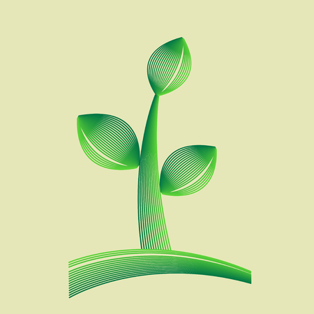Vector illustration of organic symbol. Leaf and ECO.のイラスト素材
