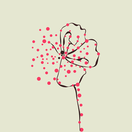 Flowers doodle sketch. Hand drawn vector illustration.のイラスト素材