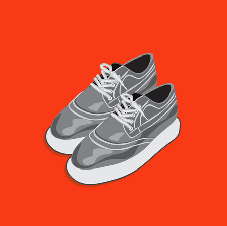 Sneaker as sports shoe. Vector illustration of casual foot.のイラスト素材