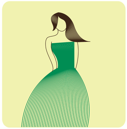 Stylized fashion figure. Vector illustration. Cartoon girl.のイラスト素材