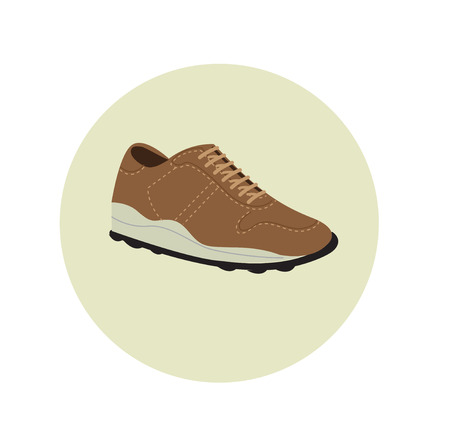 Sneaker as sports shoe. Vector illustration of casual foot.のイラスト素材