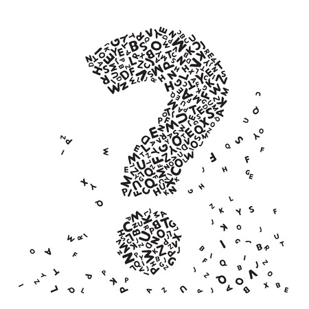 Black Question mark  from letters. Business conceptのイラスト素材
