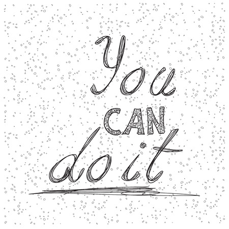 Inspirational quote You Can Do It. Hand written calligraphyのイラスト素材