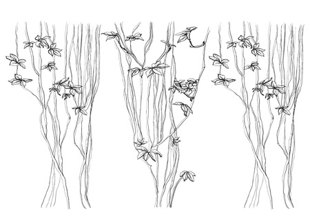 Stylish floral background, hand drawn leaf, vector illustrationのイラスト素材
